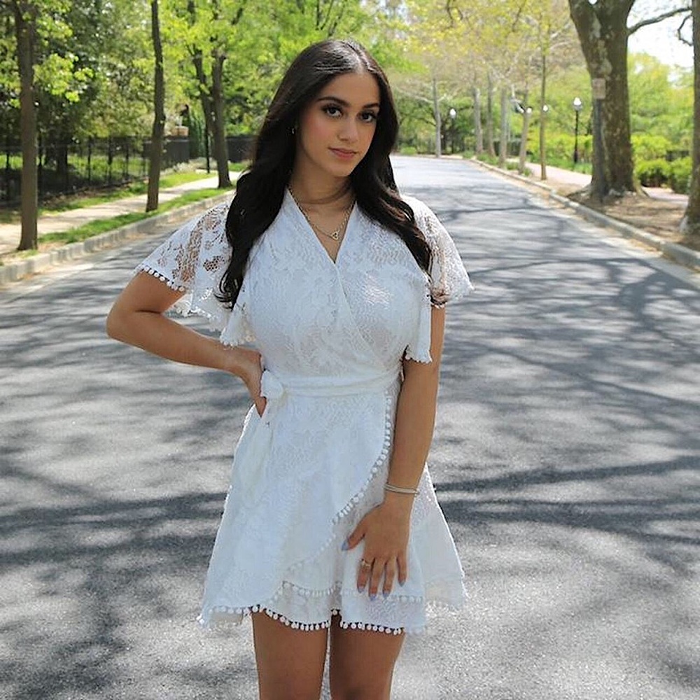 White Hello Molly Graduation Dress Gem